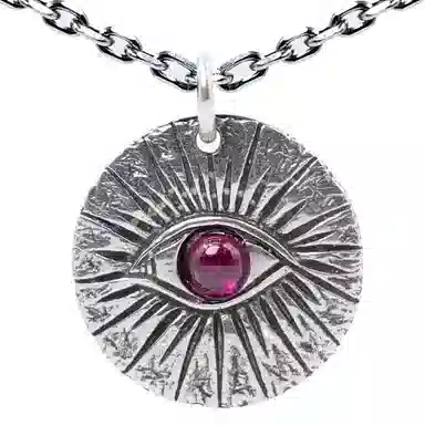 White Wood Black Ice God’s Eye Necklace