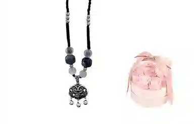 希遇 国潮祥云铃铛平安锁 中国风福锁包吊坠转运珠编织锁骨链可调节 项链 男女同款情侣款