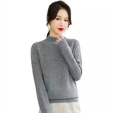 恒源祥 半高领套头纯色长袖毛衣 女款