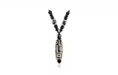 百利金 九眼天珠 国潮复古新中式简约精致霸气做旧平安转运创意设计手工编织绳转运珠 玛瑙 项链 男女同款情侣款