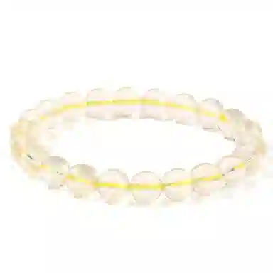 千叶珠宝 柠檬黄小清新圆珠款单圈饰品#好运天然 黄水晶 手串 男女同款情侣款