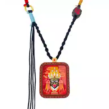 花茜樱 原创设计 扎基拉姆 西藏手绘擦擦唐卡藏式小众国潮新中式国风纳福如意好运 合金 项链 女款