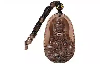 易明居 国潮十二生肖 本命年佛牌 简约大气六字真言转运珠吊坠 八大本命佛守护神 黑曜石 项链 男女同款情侣款