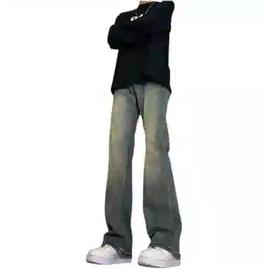 物质公式 美式高街复古做旧基础款水洗宽松百搭透气休闲高腰牛仔裤 男女同款 白色