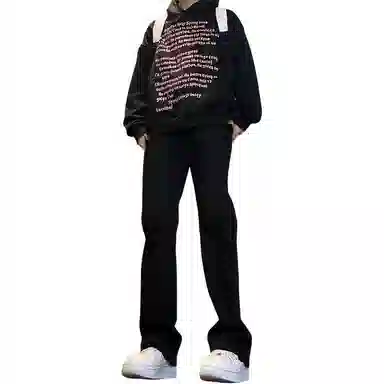 物质公式 美式高街复古做旧基础款水洗宽松百搭透气休闲高腰牛仔裤 男女同款 白色