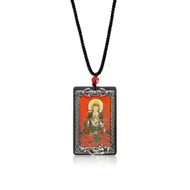 【12生肖顺利八大守护神本命佛】 周帝王 八方来财诸事顺利平安喜乐国风新中式小众复古百搭福禄吉祥好运 黑檀 项链 男女同款情侣款