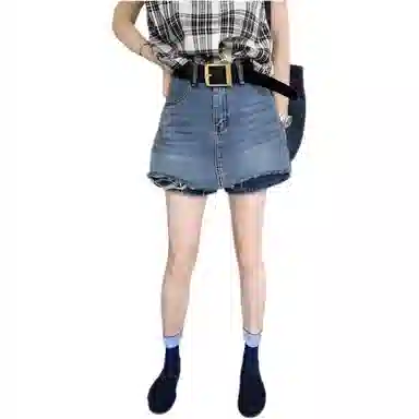 天才小熊 时尚百搭简约三分裤牛仔短裤 女款