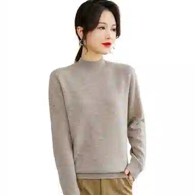 恒源祥 半高领套头纯色长袖毛衣 女款