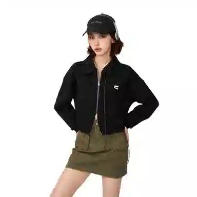 柏黛妃 翻领双拉链舒适时尚卫衣 女款