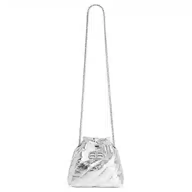 Balenciaga Crush Small Metallic Silver Bag