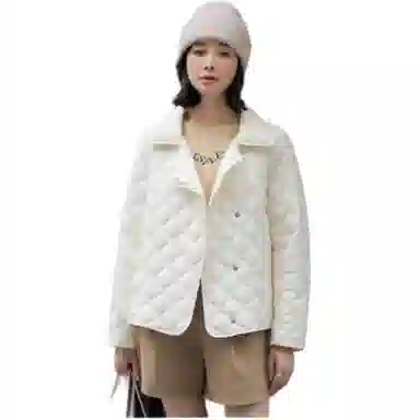 鸭鸭 纯色短款宽松立领长袖羽绒服 女款