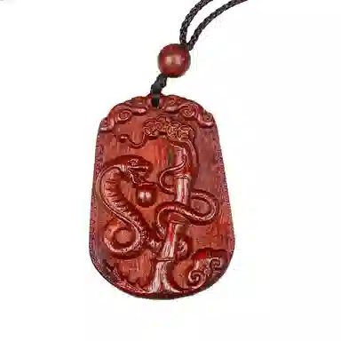 工匠一族 手工雕刻十二生肖木质平安无事牌 吉祥纳福#好运 檀木 项链 男女同款情侣款