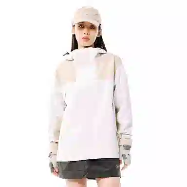 网易严选  宽松连帽拼色薄款  防泼水冲锋衣 男女同款