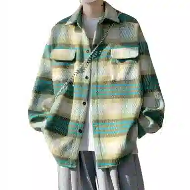 悍戈 毛呢呢料多风格融合的时尚翻领外套棉服 男女同款