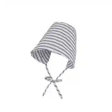 艾佳微 法式条纹户外出游防晒帽高级感大帽檐显脸小遮阳帽 聚酯纤维 渔夫帽 男女同款情侣款