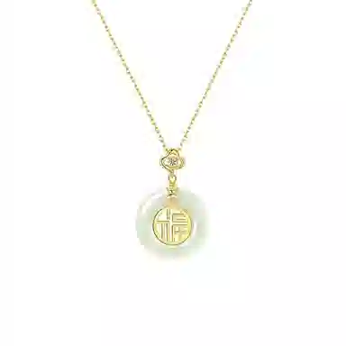 梵星饰季 如意平安扣 新中式国潮风典雅大气小众设计高级感 日常百搭 玉髓 玉石项链 女款