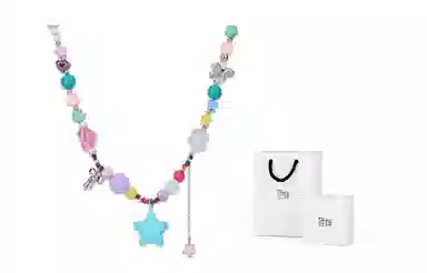 饰伴 小众设计感多巴胺彩色五角星森系可爱高级新款甜酷锁骨链 项链 女款