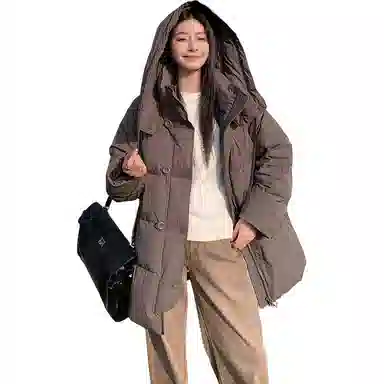 鸭鸭 加厚保暖休闲百搭中长款时尚长袖羽绒服 女款