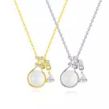 【S999纯银|甄选高品质】 金师傅 福袋吊坠 招财转运钱袋 财源滚滚 新中式国潮气质典雅大方百搭日常 小众轻奢高级好运 玉髓 项链 女款