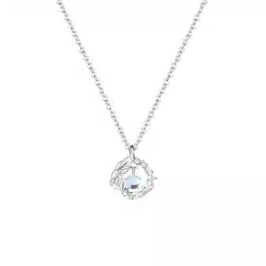 【S999足银纯银 羽你相伴 】 福韵金 天使羽毛轻奢梦幻环绕爆闪小清新时尚温柔甜美灵动高级感简约通勤日常百搭 琉璃 项链 女款