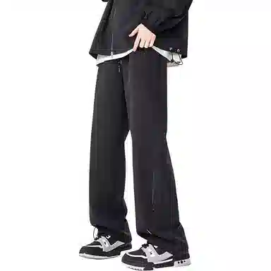 双星八特 美式城市机能风侧边拉链高街设计款户外通勤长裤垂感百搭宽松直筒工装休闲裤 男女同款