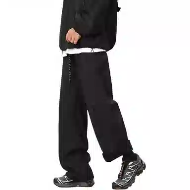 双星八特 美式城市机能风侧边拉链高街设计款户外通勤长裤垂感百搭宽松直筒工装休闲裤 男女同款