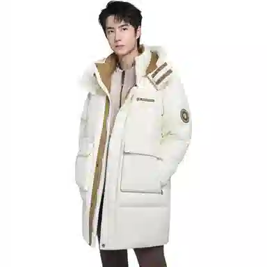 鸭鸭 极寒系列 时尚韩版休闲百搭拆卸连帽冬装外套户外 加厚防寒保暖中长款羽绒服 男女同款