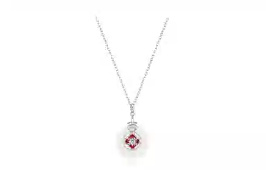 牧言 国潮复古新中式简约小众设计高级感四叶草平安扣 光面立体镂空圆环祥云双色闺蜜锁骨链 琉璃 玉石项链 女款