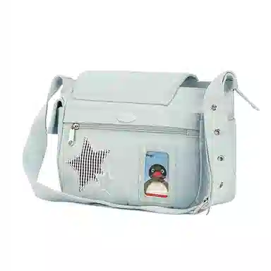 VANWALK Pingu Messenger Bag Large Denim Blue Classic Black