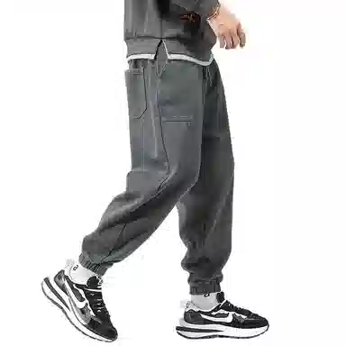 顶峰保罗 工装潮牌宽松薄款透气无性别主义九分哈伦束脚长裤子时尚百搭设计感垂感潮流运动休闲裤 男女同款