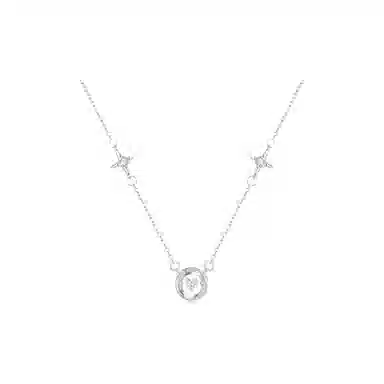 金杰福 莫比乌斯三秒心动爱心灵动星芒锁骨链 锆石 项链 女款