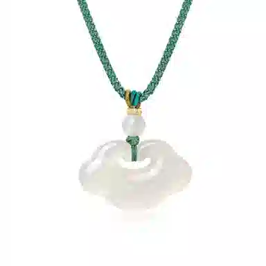 佐卡伊 如意祥云平安锁 小众编织闺蜜高级古风 玉髓 项链 女款