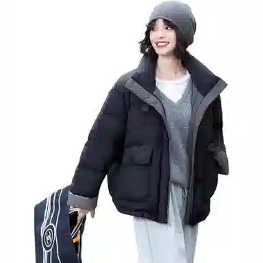 鸭鸭 时尚百搭连帽加厚短款羽绒服 女款