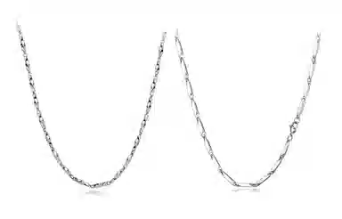 牧言 高街潮流简约素链搭配款 嘻哈中性风瓜子扭片锁骨链 莫比乌斯项链 男女同款情侣款