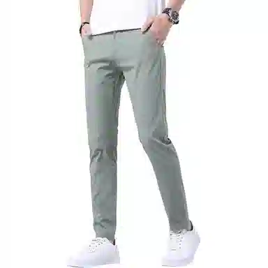 羽浅 夏季薄款透气速干长裤时尚轻商务潮流绣标百搭修身显瘦休闲裤 男款