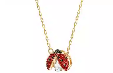 Swarovski Sparkling DC Ladybug Necklace Gold
