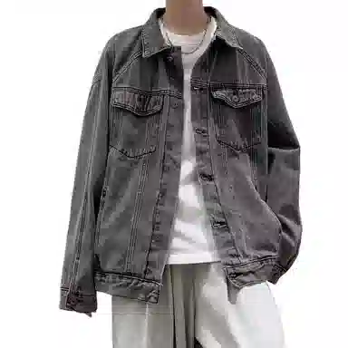 玉儿恋 百搭宽松纯色夹克外套 男款