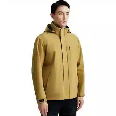迪柯尼 简约舒适纯色防风连帽夹克外套 男款 柠檬黄