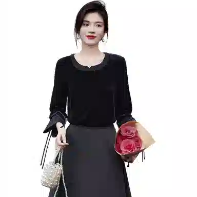 【dme】 纯色休闲通勤长袖衬衫 女款 黑色