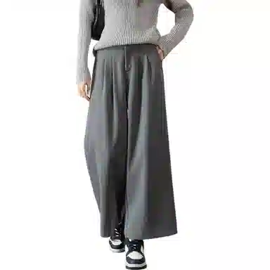 法文箱子 高腰宽松简约休闲裤 女款