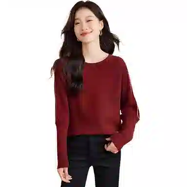 曲韩 圆领简约通勤针织衫 女款