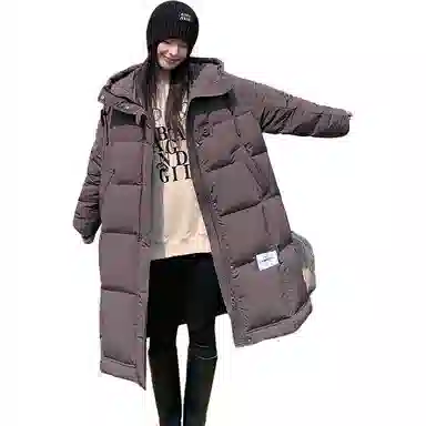 鸭鸭 保暖百搭时尚韩版中长款休闲长袖羽绒服 女款