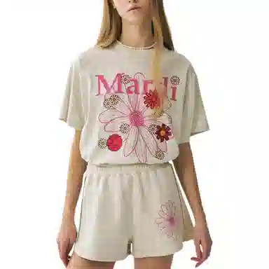 MARDI MERCREDI SS25 TSHIRT FLOWERMARDI BLOSSOM_OATMEAL PINK T