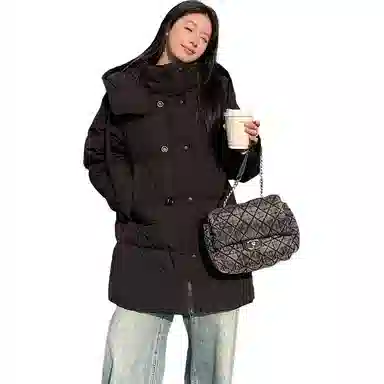 鸭鸭 加厚保暖休闲百搭中长款时尚长袖羽绒服 女款
