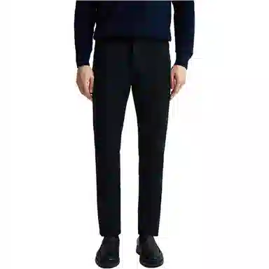 迪柯尼 保暖直筒纯色休闲裤 男款 黑色