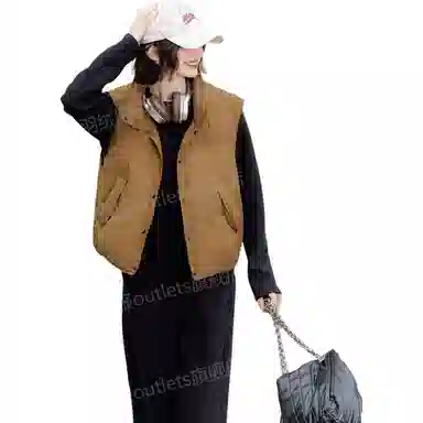 鸭鸭 立领百搭休闲外穿通勤无袖羽绒服 女款