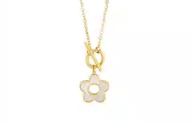 若觅 童趣小雏菊 钛钢 贝母 项链 女款