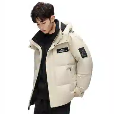 鸭鸭 极寒系列 时尚韩版潮流短款连帽山系户外运动加厚保暖面包羽绒服 男女同款