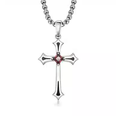 IDEAGEMER Cross Necklace 925 Silver