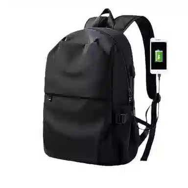 老人头 潮流简约高级感大容量百搭 织物 双肩包 常规 男款 黑色/灰色